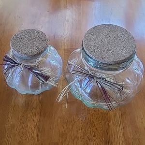 Vintage Pumpkin Shaped Apothecary Jars - Set of Two